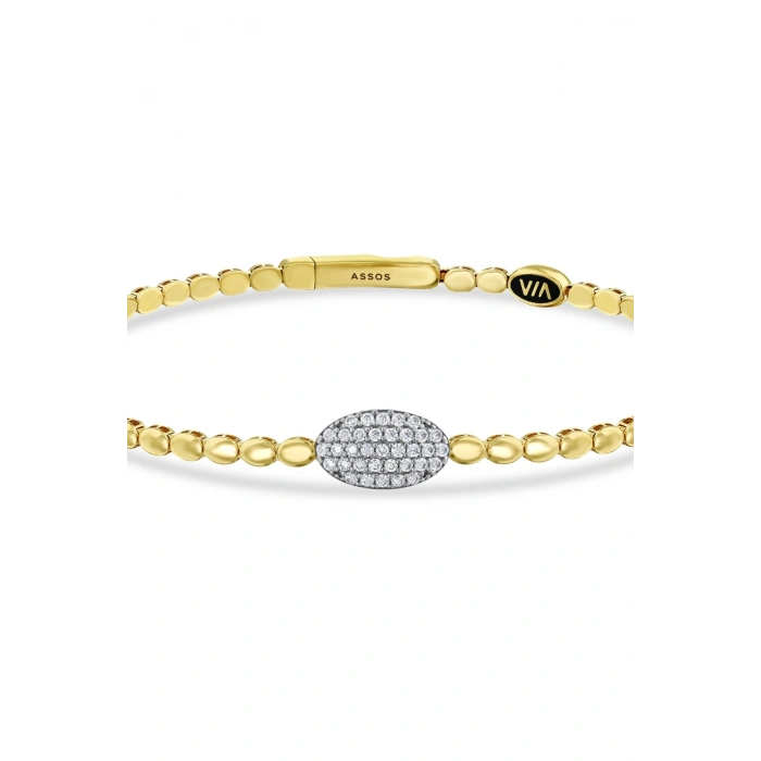 Altın Tasarım Kelepçe Bilezik - 14k - 5.58gr
