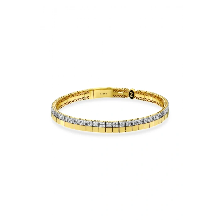 Tasarım Altın Kelepçe Bilezik - 14k - 12.55gr