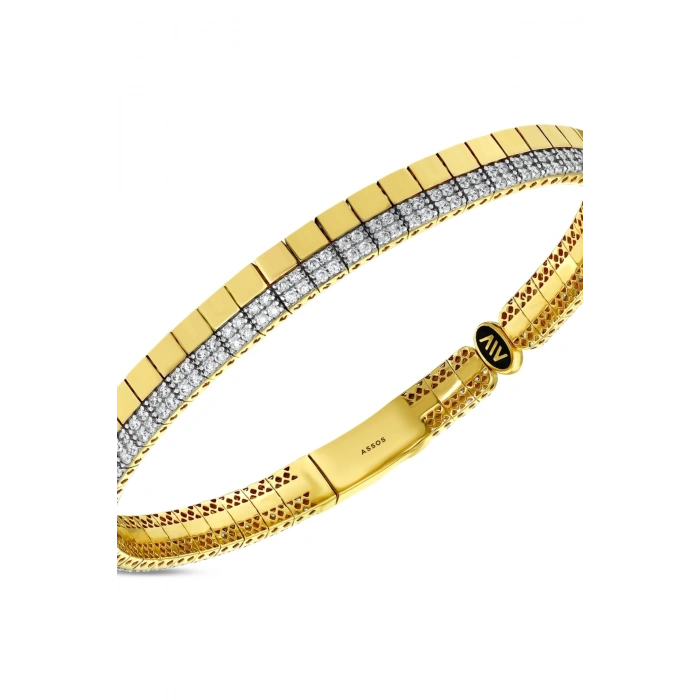 Tasarım Altın Kelepçe Bilezik - 14k - 12.55gr