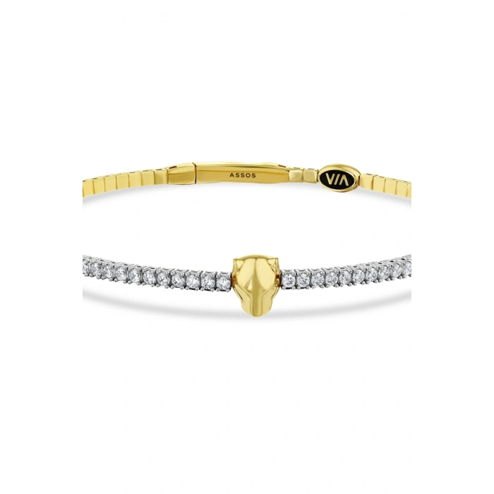 Altın Tasarım Kelepçe Bilezik - 14k - 5.82gr