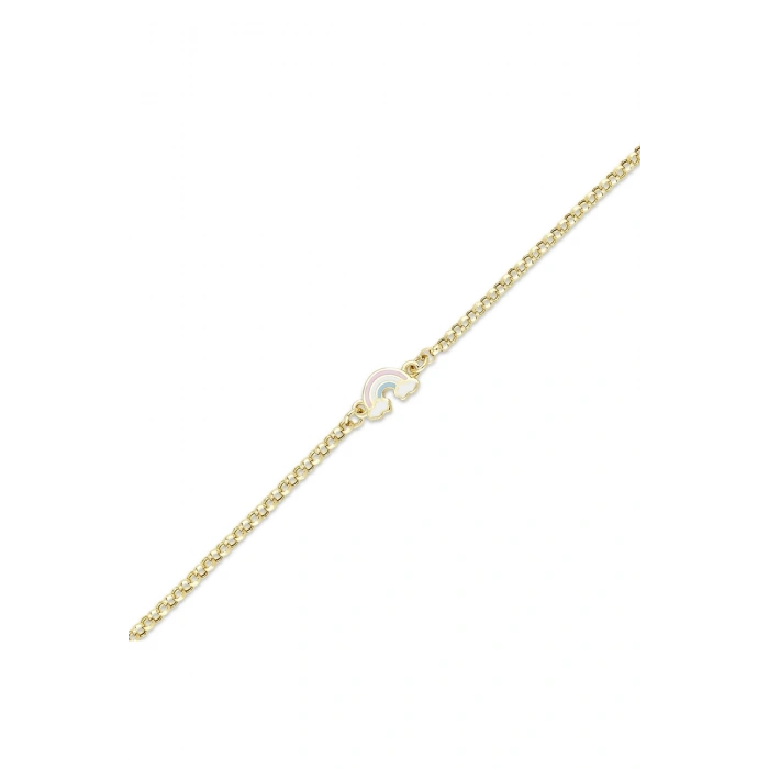 Gökkuşağı Figürlü Altın Çocuk Bileklik - 14k - 1.74gr
