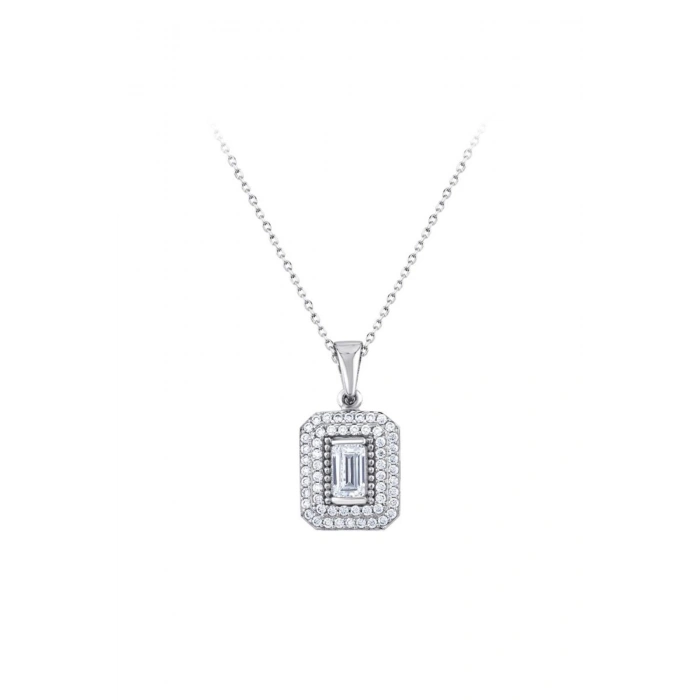 Baget Taşlı Altın Kolye - 14k - 2.00gr