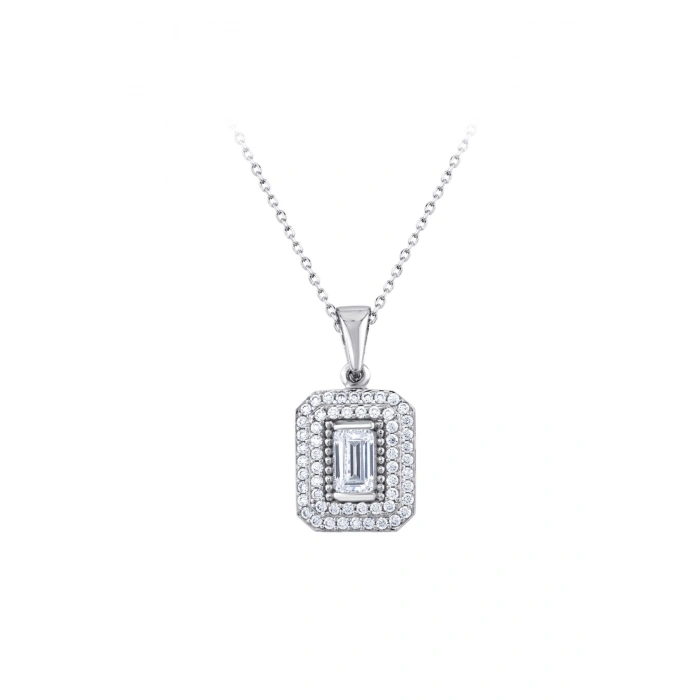 Baget Taşlı Altın Kolye - 14k - 2.00gr
