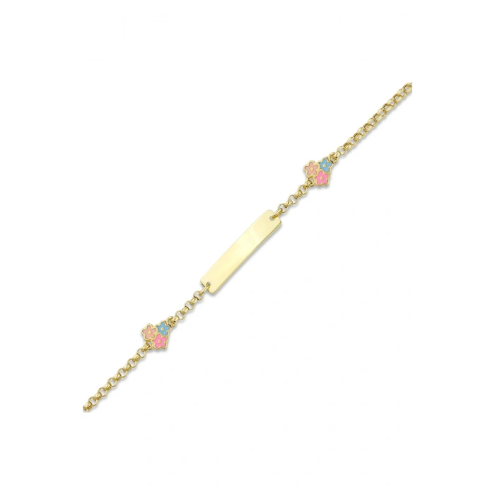 Çiçek Figürlü Altın Çocuk Bileklik - 14k - 2.93gr