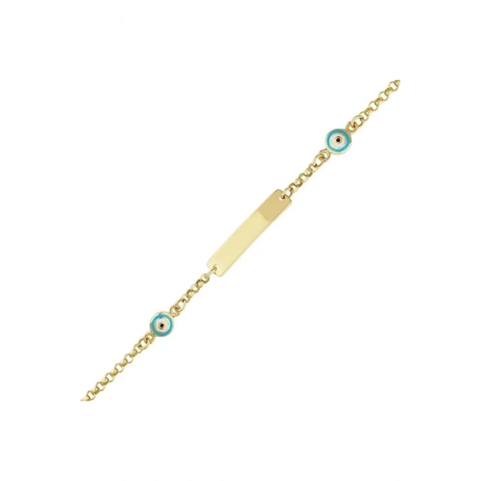 Nazar Boncuklu Altın Çocuk Bileklik - 14k - 3.13gr
