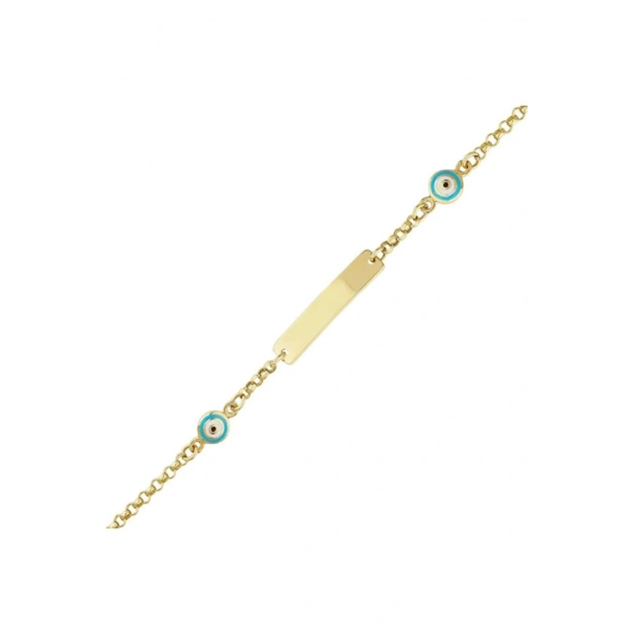 Nazar Boncuklu Altın Çocuk Bileklik - 14k - 3.13gr