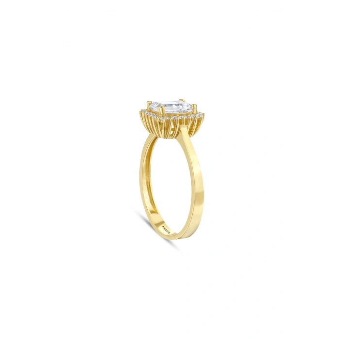 Baget Taşlı Altın Yüzük - 14K - 2.60gr