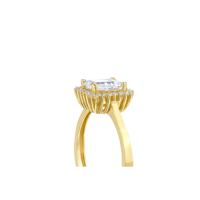 Baget Taşlı Altın Yüzük - 14K - 2.60gr
