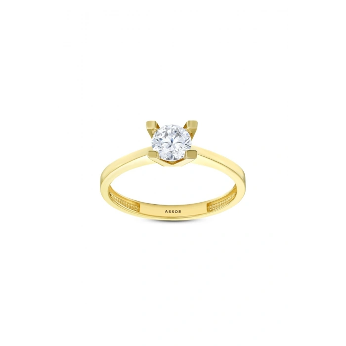 Altın Üçlü Tektaş Set - 14K