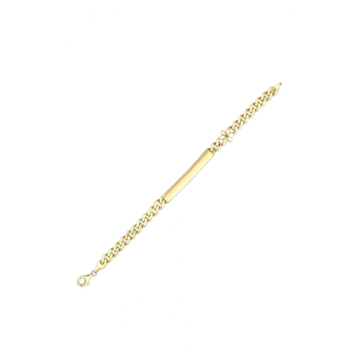 Çiçek Figürlü Altın Çocuk Künye - 14k - 3.43gr
