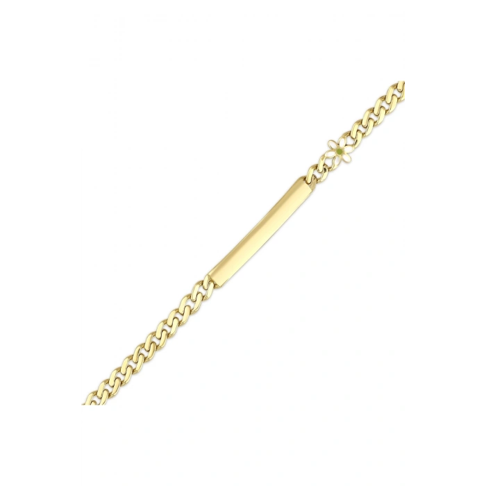 Çiçek Figürlü Altın Çocuk Künye - 14k - 3.43gr