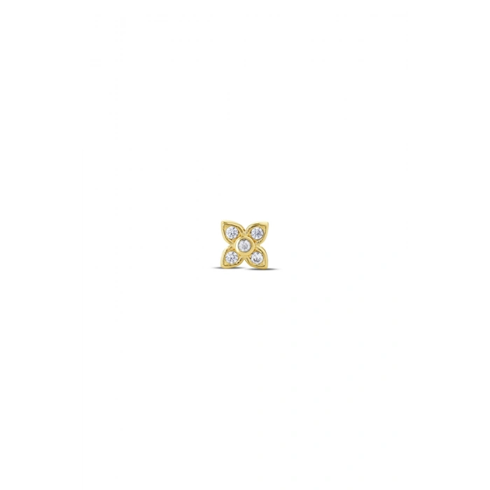 Taşlı Altın Tragus Piercing - 14K
