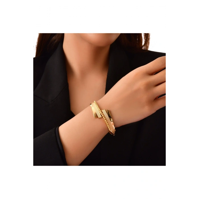 Tasarım Altın Kelepçe Bilezik - 14k - 14.60gr