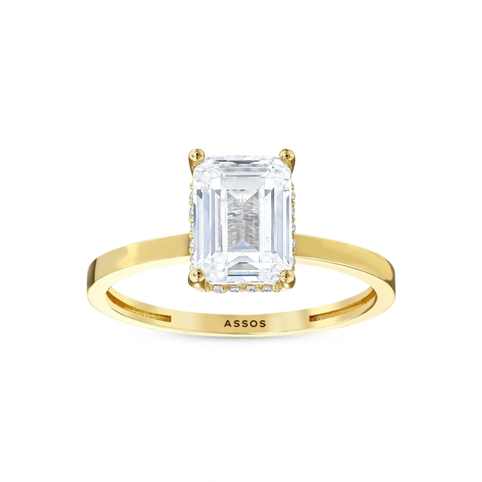 Baget Taşlı Altın Yüzük - 14k - 1.94gr
