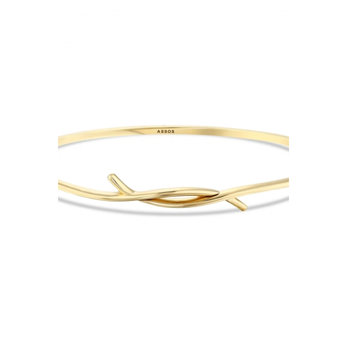 Tasarım Altın Kelepçe Bilezik - 14k - 5.38gr