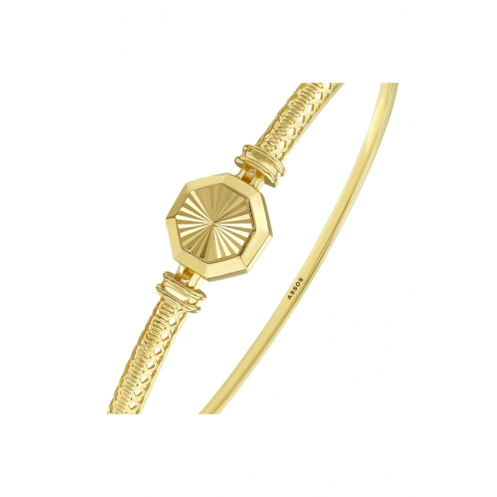 Tasarım Altın Kelepçe Bilezik - 14k - 5.98gr