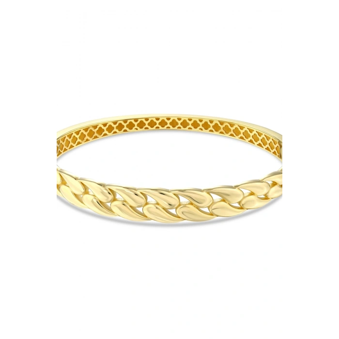 Tasarım Altın Kelepçe Bilezik - 14K - 10.28gr
