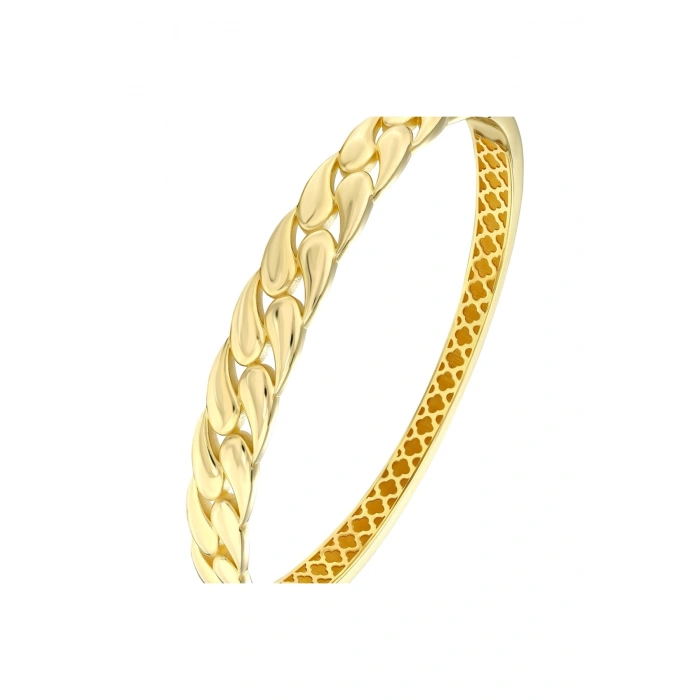Tasarım Altın Kelepçe Bilezik - 14K - 10.28gr