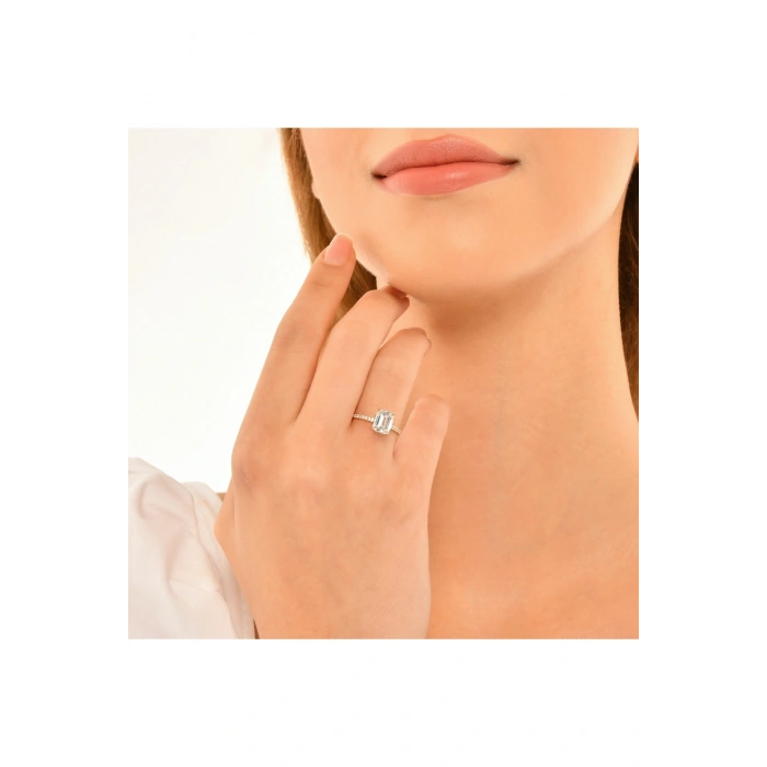 Baget Taşlı Altın Yüzük - 14k - 2.03gr