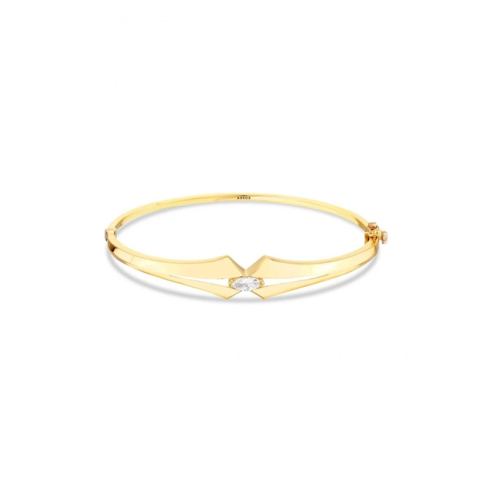 Taşlı Altın Kelepçe Bilezik - 14k - 5.84gr