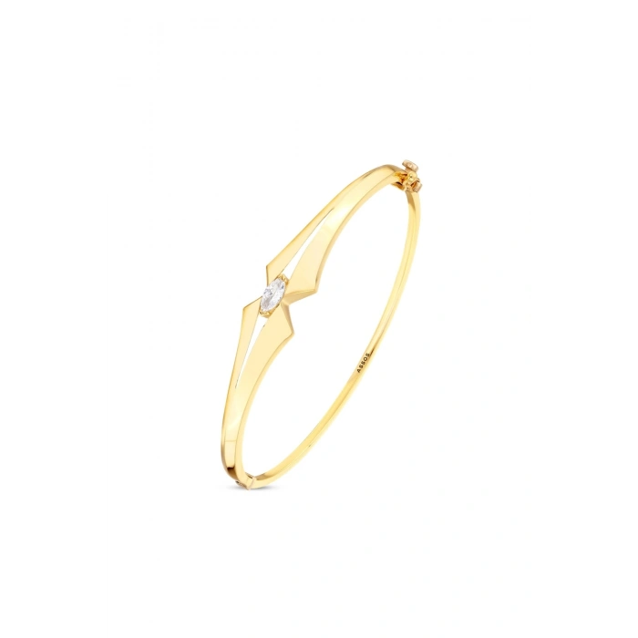 Taşlı Altın Kelepçe Bilezik - 14k - 5.84gr
