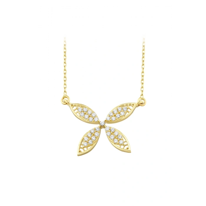 Taşlı Tasarım Altın Kolye - 14k - 2.06gr