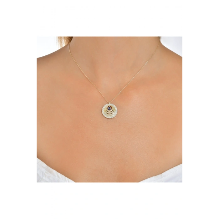 Nazar Boncuklu Altın Kolye - 14k - 3.54gr