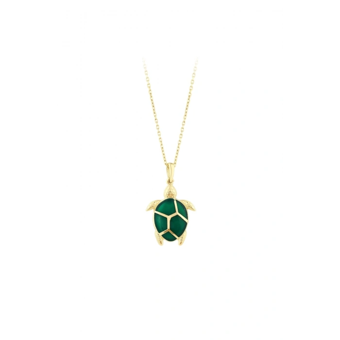 Kaplumbağa Figürlü Altın Kolye - 14k - 2.13gr