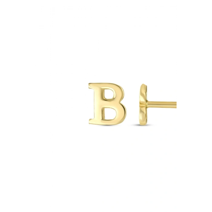 Altın B Harfi Küpe - 14K