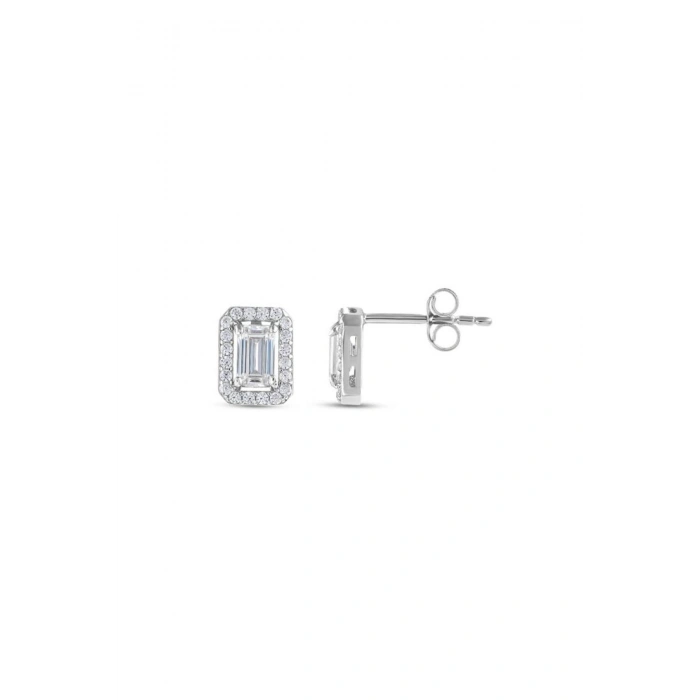 Baget Taşlı Altın Küpe - 14K - 1.34gr