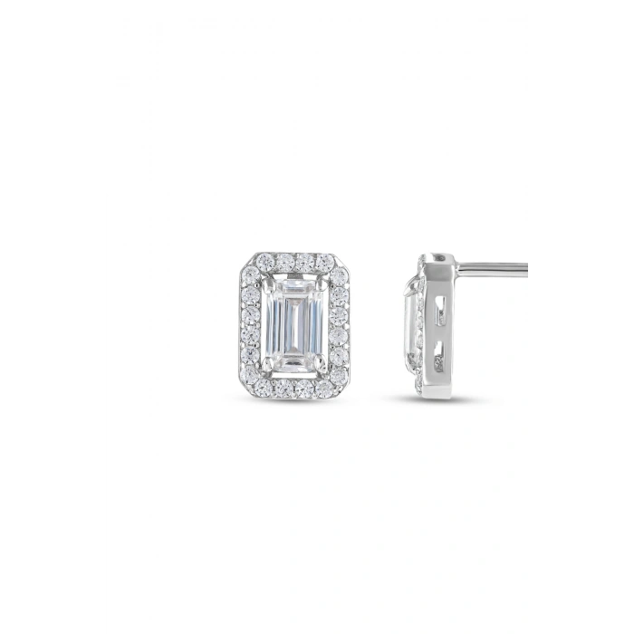 Baget Taşlı Altın Küpe - 14K - 1.34gr