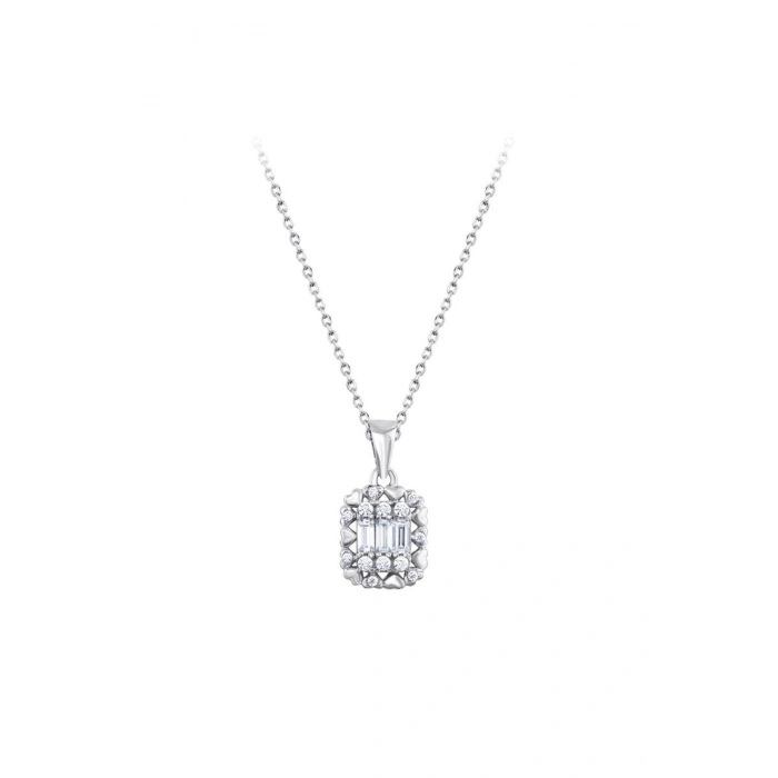 Baget Taşlı Altın Kolye - 14k - 1.78gr