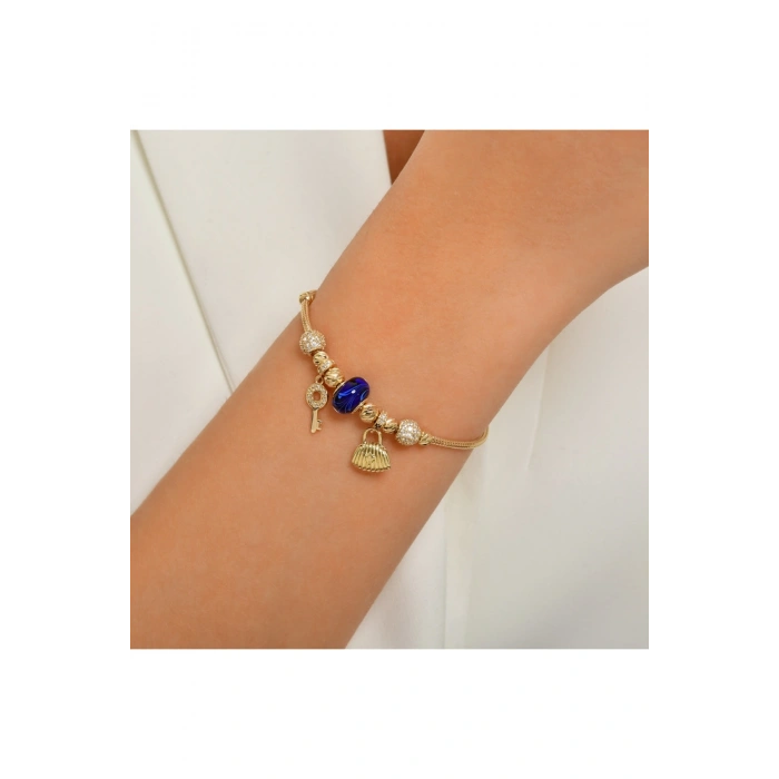 Tasarım Altın Charm Bileklik - 14K