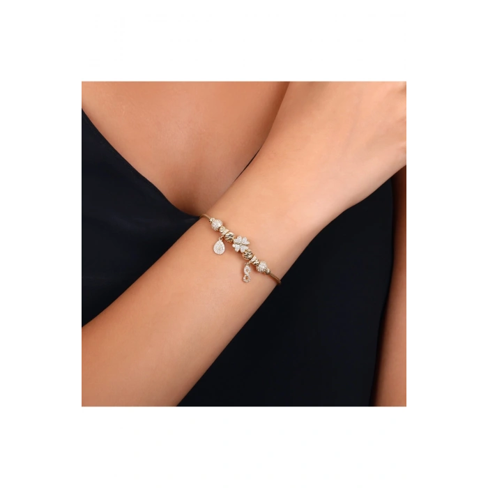 Tasarım Altın Charm Bileklik - 14K