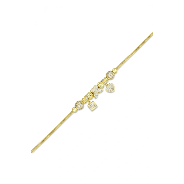 Tasarım Altın Charm Bileklik - 14K