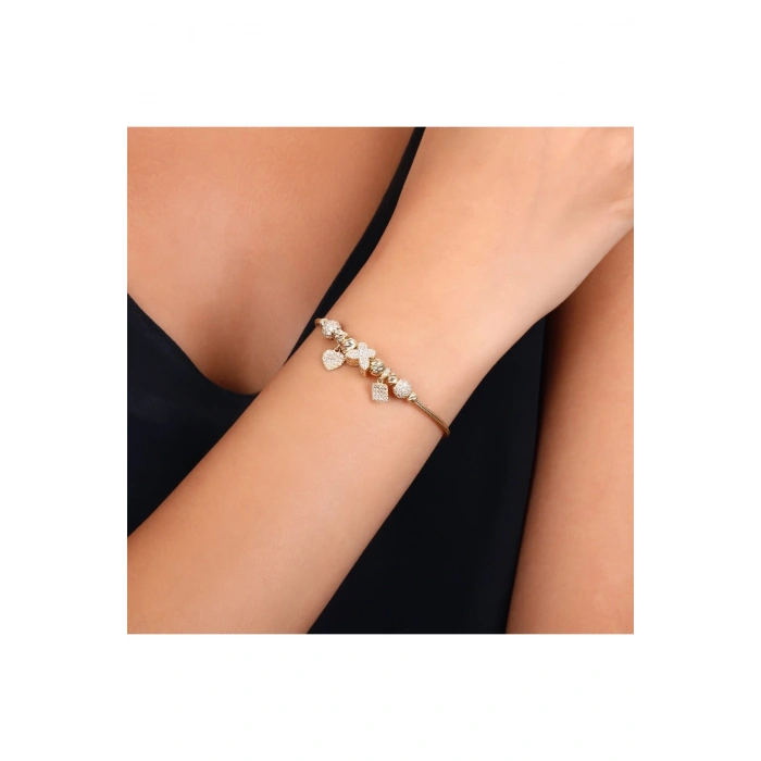 Tasarım Altın Charm Bileklik - 14K