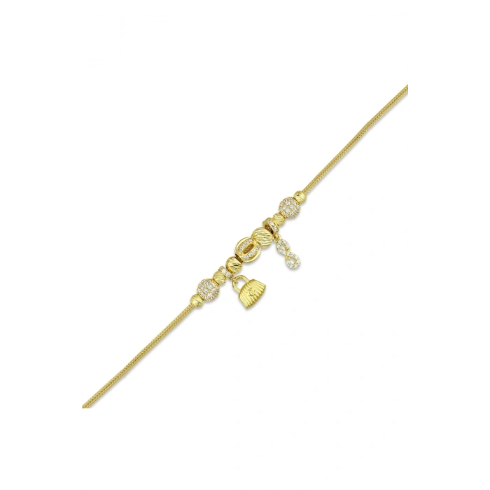 Tasarım Altın Charm Bileklik - 14K