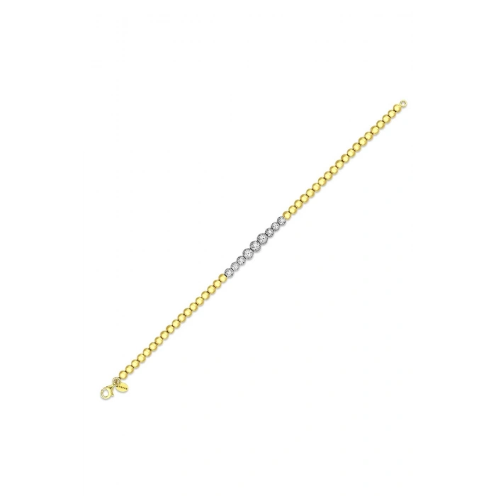 Taşlı Altın Bileklik - 14K - 7.98gr