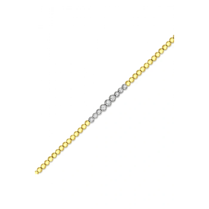 Taşlı Altın Bileklik - 14K - 7.98gr