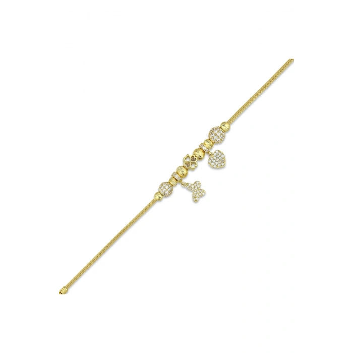 Tasarım Altın Charm Bileklik - 14K