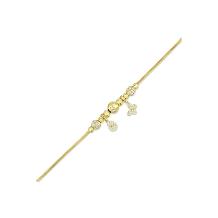 Tasarım Altın Charm Bileklik - 14K