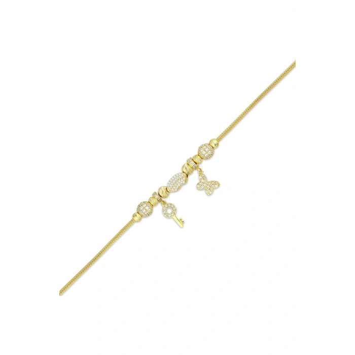 Tasarım Altın Charm Bileklik - 14K