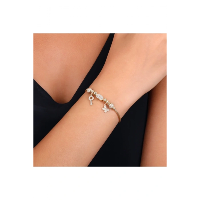 Tasarım Altın Charm Bileklik - 14K