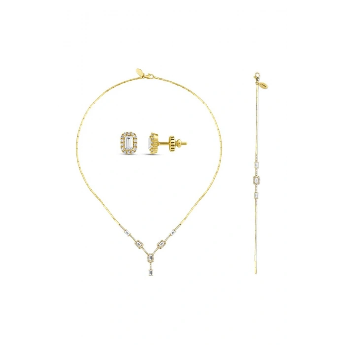 Taşlı Altın Nişan Düğün Set - 14k - 2.05gr
