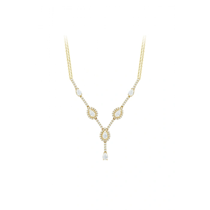Taşlı Altın Nişan Düğün Set - 14k - 9.62gr
