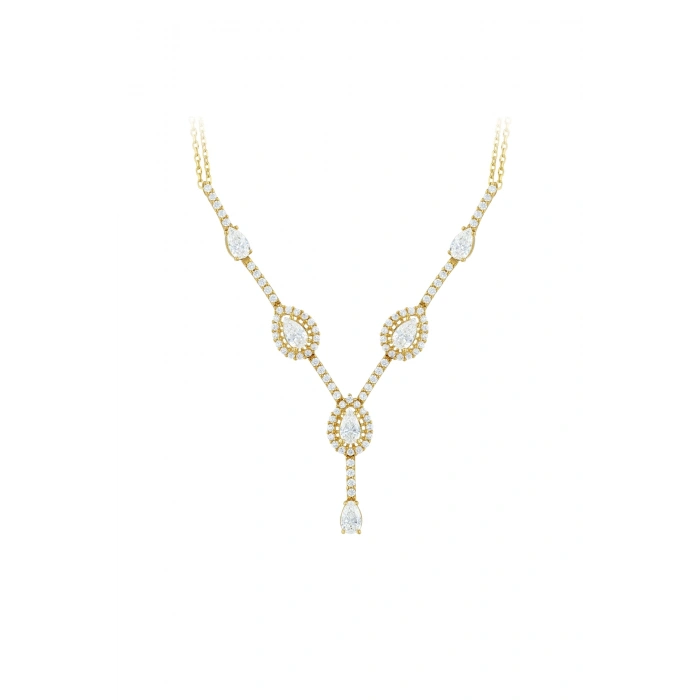 Taşlı Altın Nişan Düğün Set - 14k - 9.62gr