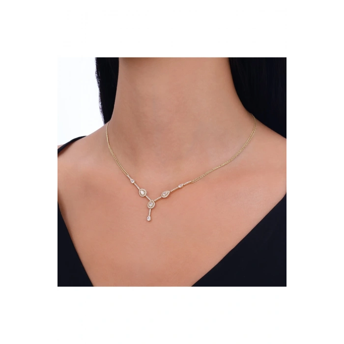 Taşlı Altın Nişan Düğün Set - 14k - 9.62gr