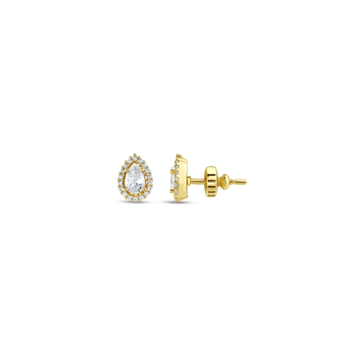 Taşlı Altın Nişan Düğün Set - 14k - 2.19gr