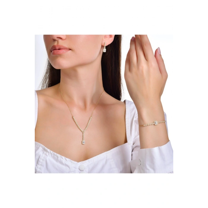 Taşlı Altın Nişan Düğün Set - 14k - 12.25gr