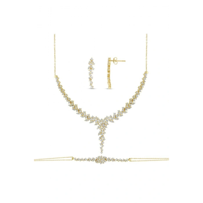 Taşlı Altın Nişan Düğün Set - 14k - 12.50gr
